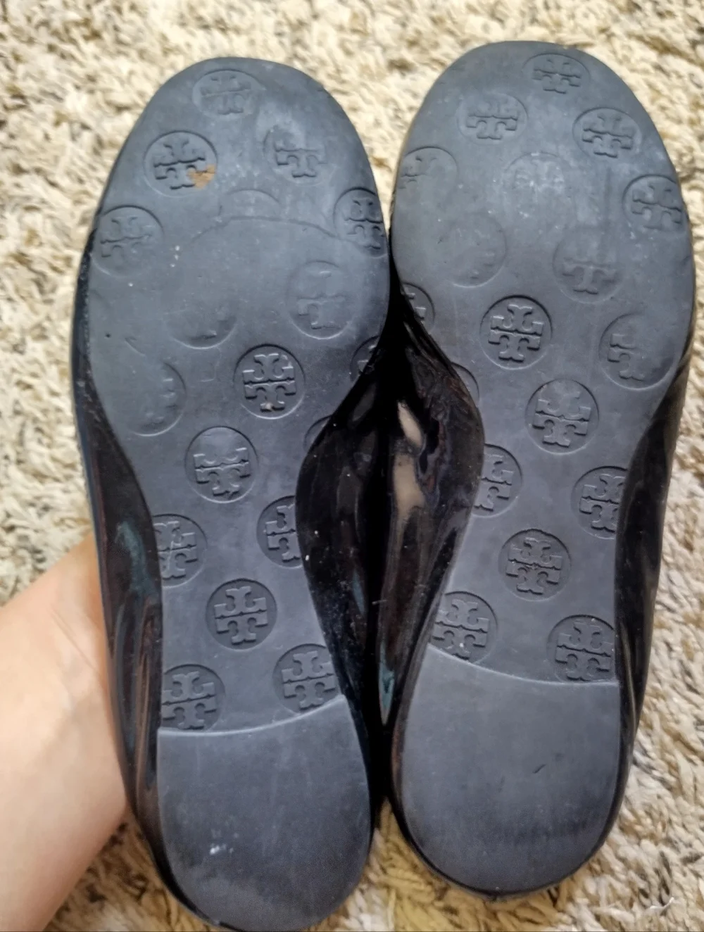 Tory Burch Reva Patent Leather Ballet Flats Black Sz 7
